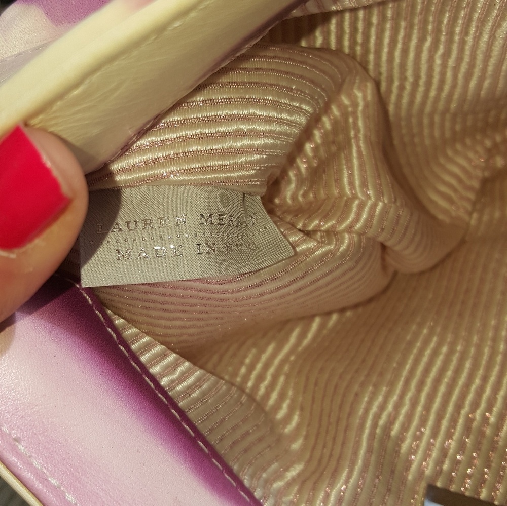 NWT Lauren Merkin Calf Skin Tie-dye Pattern Clutch - Picture 5 of 8